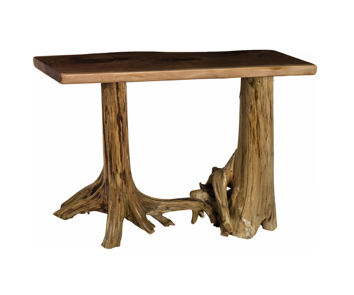 Live Edge Hall Table with Stump Base