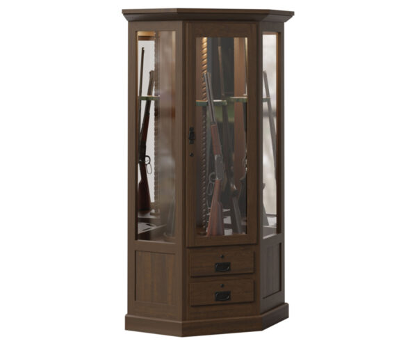 8 Gun Mission Corner Swivel Cabinet