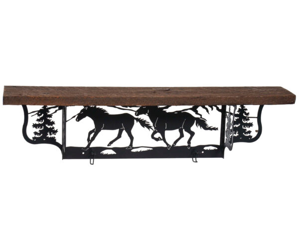 Rustic Shelf with Horses