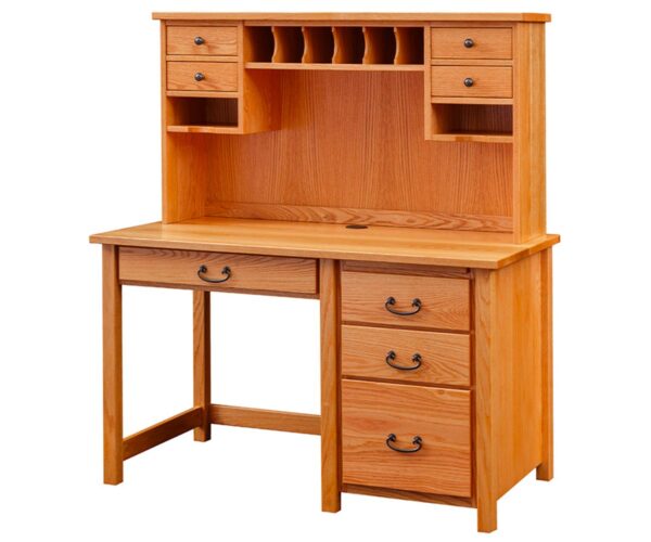 Eshton Single Pedestal Desk with Hutch